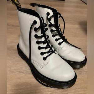 Dr. Martens White Leather Boots